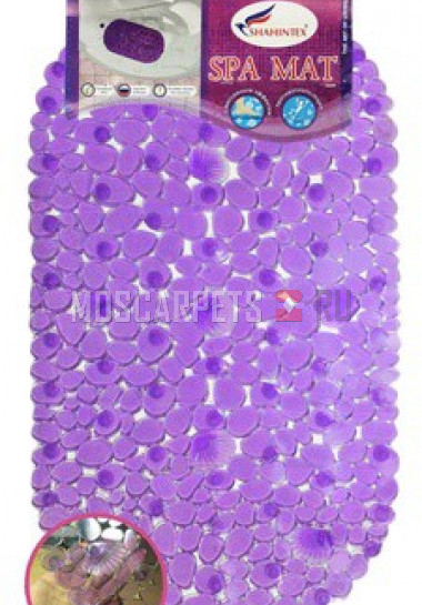 БелыйЗеленыйСиний Коврик SPA-коврик SHAHINTEX камушки с ракушками фиолетовый