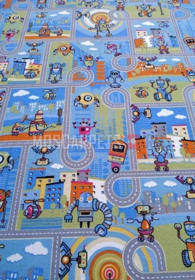 Палас Роботы 9513 голубой